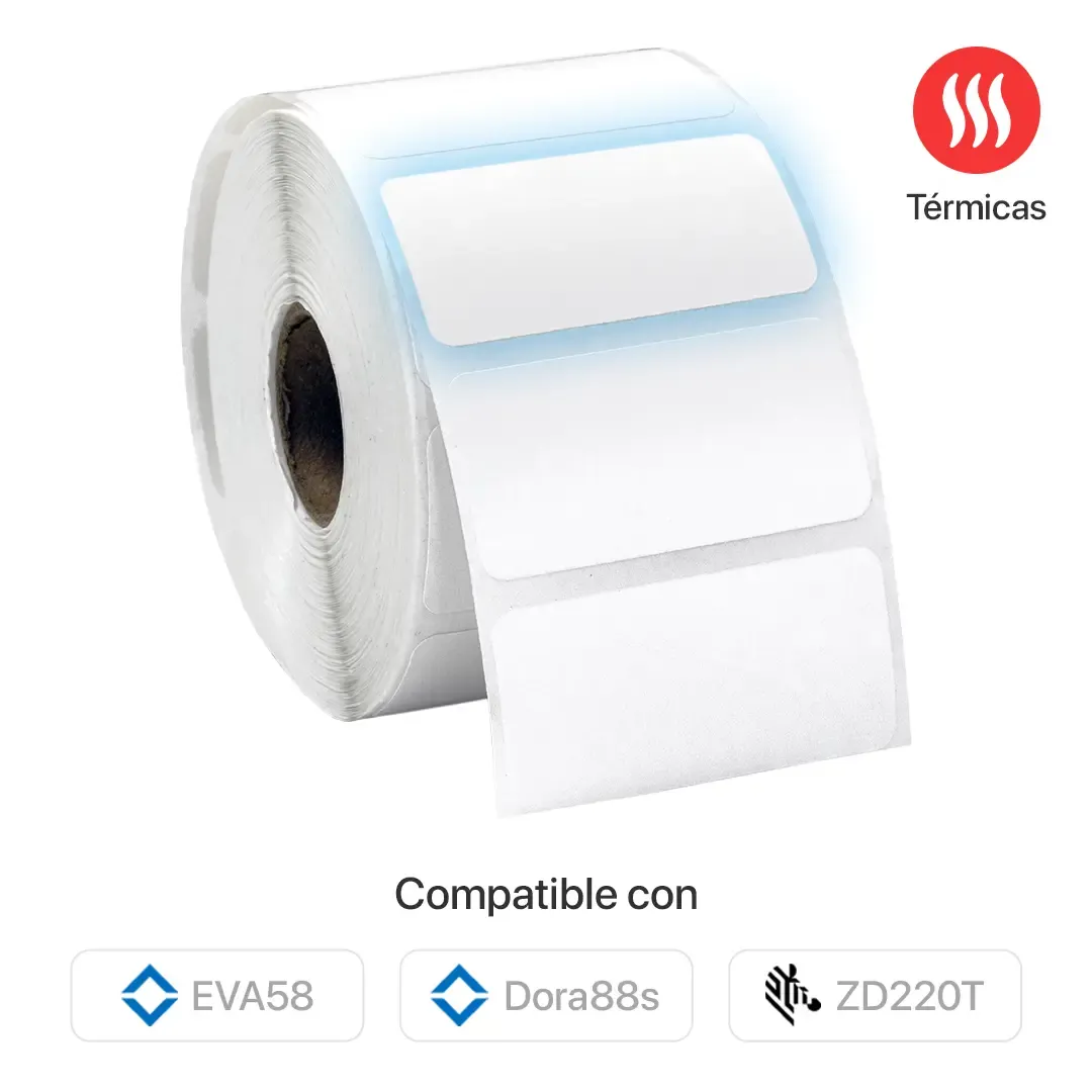 Rollo de etiquetas térmicas 51 mm × 25 mm